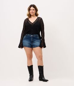Micro Short Jeans com Elastano Curve & Plus Size