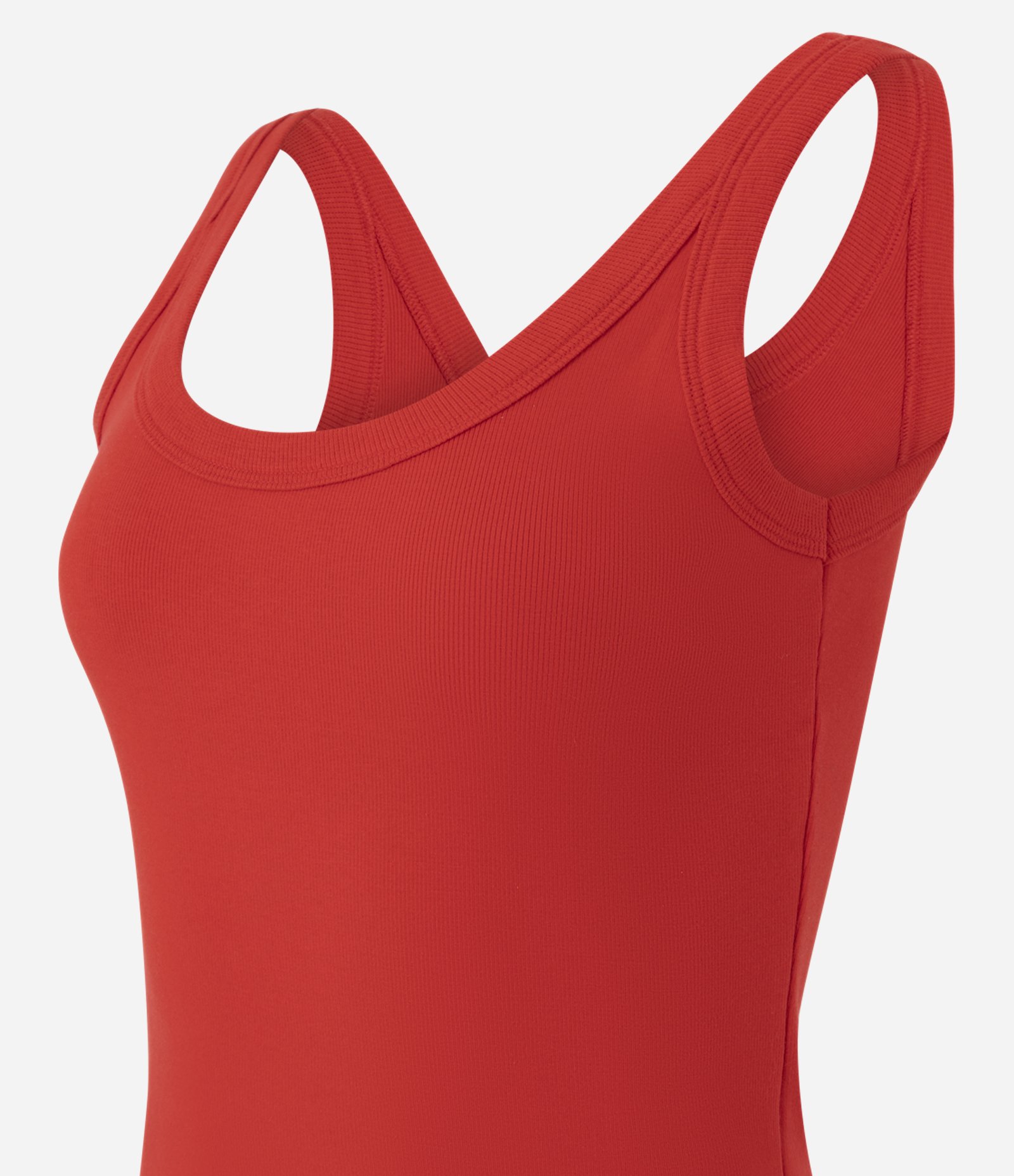 Regata Básica em Ribana com Alças Largas Vermelho 2