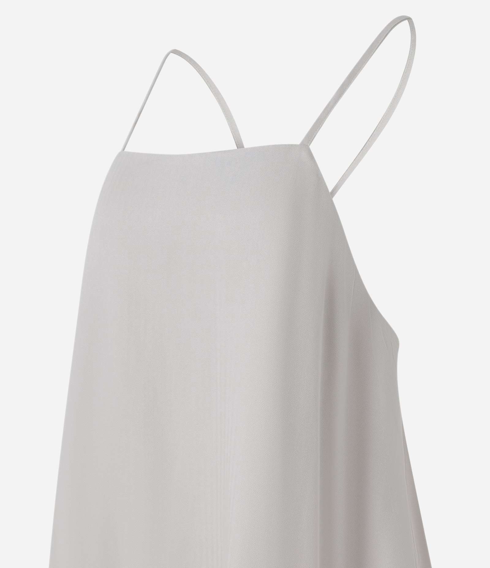Vestido Curto em Sarja com Alças Finas e Costas Cruzadas Off White 6