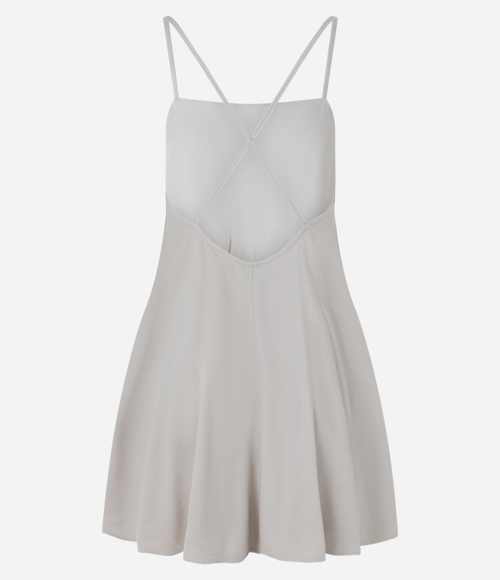 Vestido Curto em Sarja com Alças Finas e Costas Cruzadas Off White 7