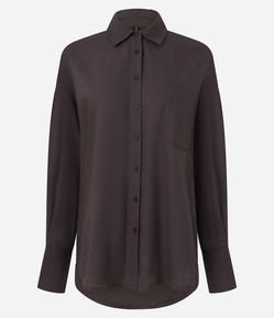 Camisa Mullet em Viscolinho com Bolso Frontal
