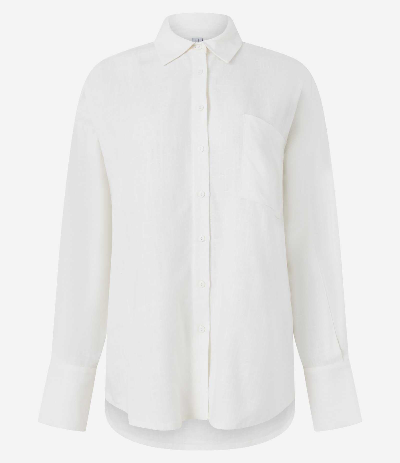 Camisa Mullet em Viscolinho com Bolso Frontal Off White 5
