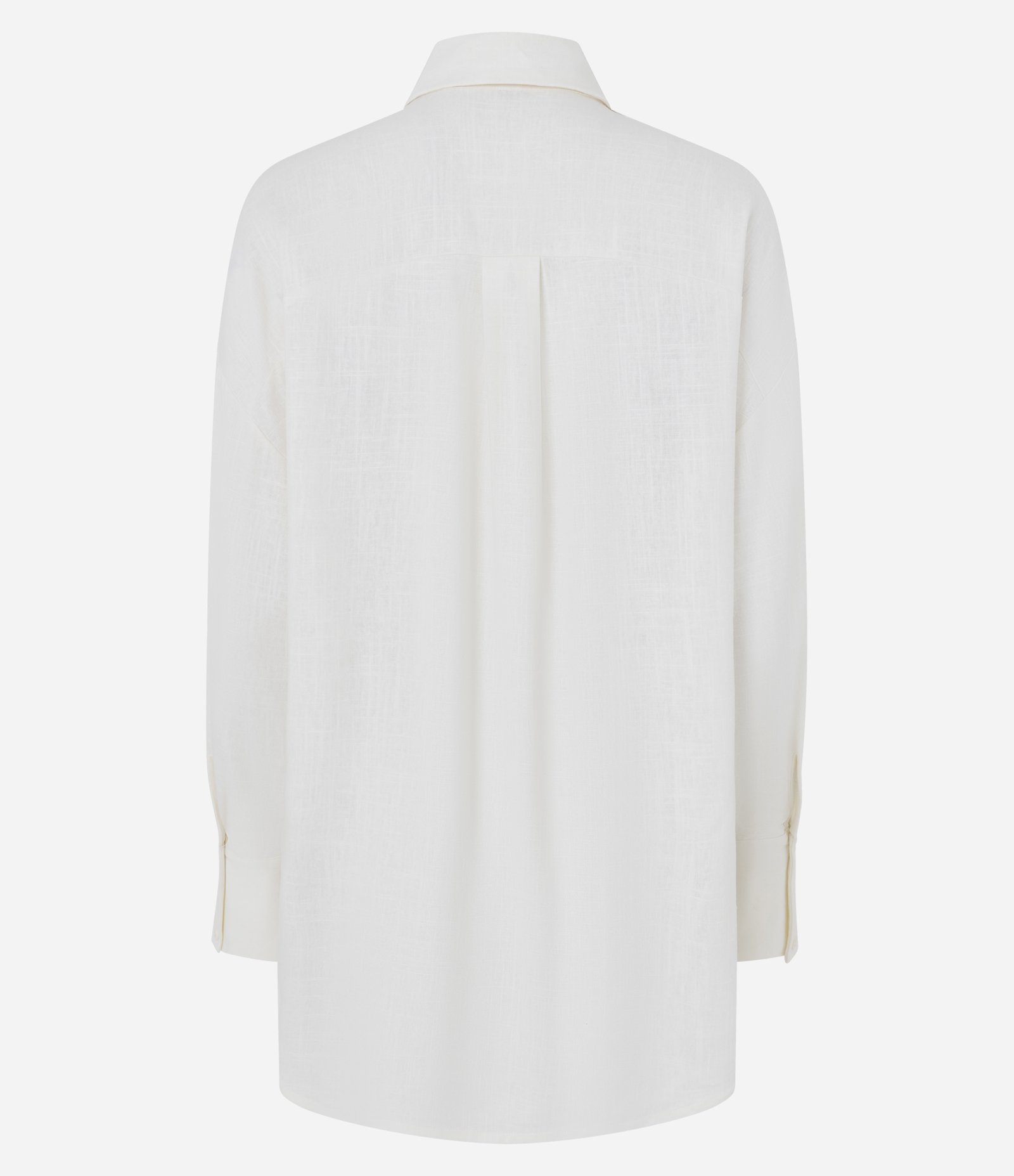 Camisa Mullet em Viscolinho com Bolso Frontal Off White 7