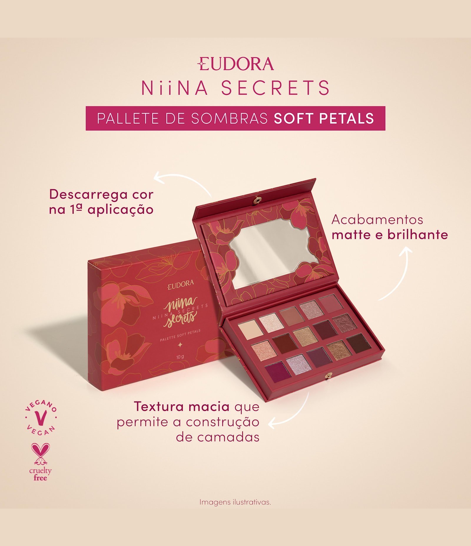 Paleta de Sombras Soft Petals Niina Secrets Multicolor 5