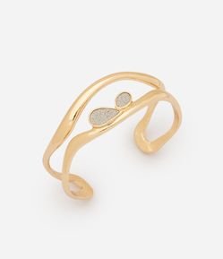 Bracelete com Hastes Duplas e Aplicações em Formato Orgânico
