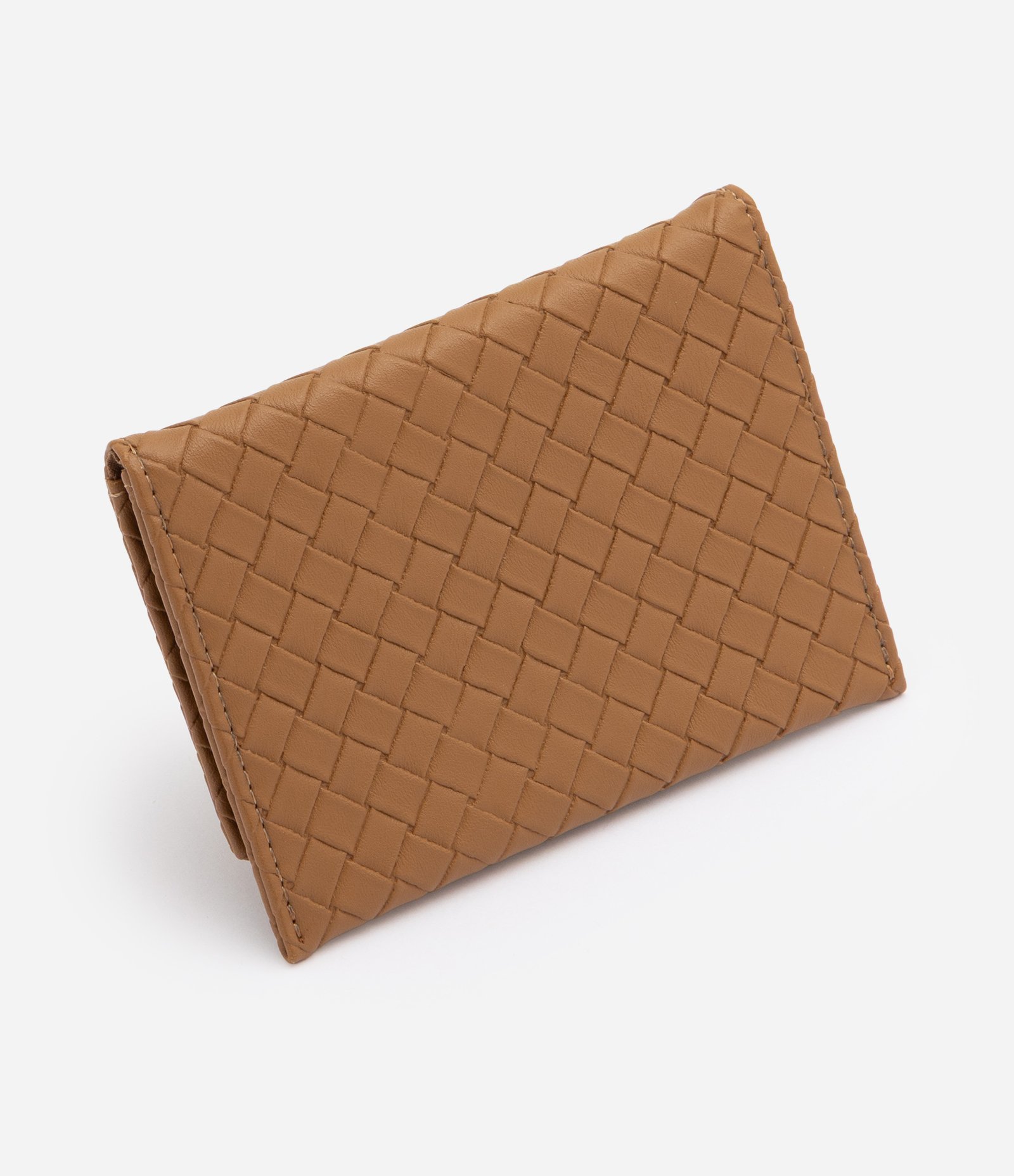 Carteira Envelope Pequena em PU Texturizado Marrom 2