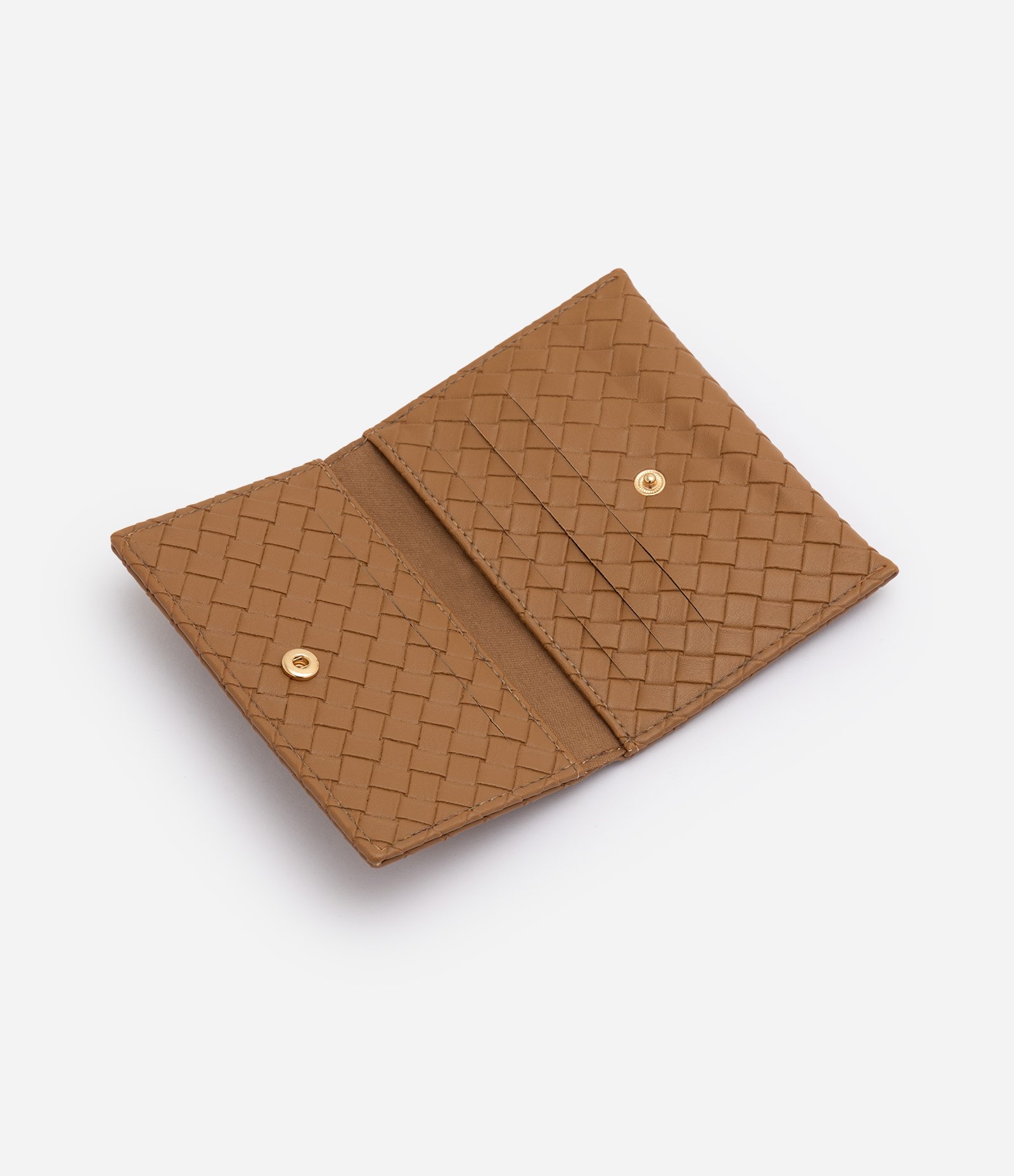 Carteira Envelope Pequena em PU Texturizado Marrom 5