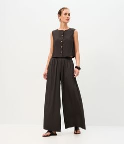 Calça Ampla com Cós Elástico