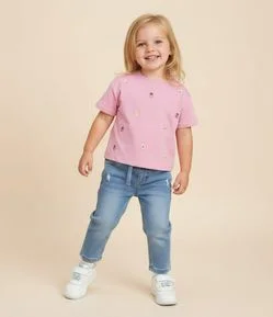 Blusa Comfort Infantil com Bordado de Frutinhas – Tam 1 a 6 Anos