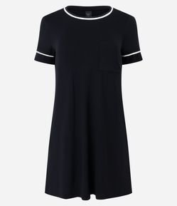 Camisola Curta em Viscolycra com Detalhes Contrastantes