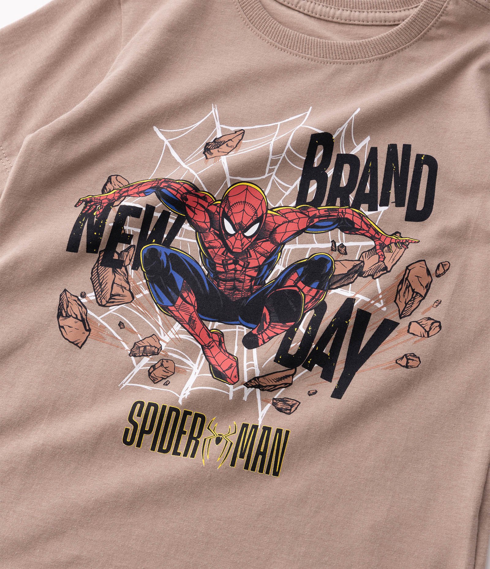 Camiseta em Algodão com Estampa Spider Man Brand New Day - Tam 4 a 12 Anos Marrom 4