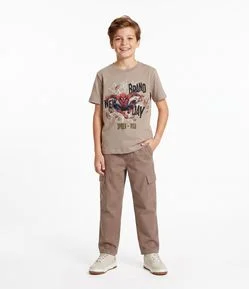 Camiseta em Algodão com Estampa Spider Man Brand New Day - Tam 4 a 12 Anos