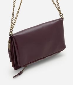 Bolsa Transversal em PU com Alça em Corrente