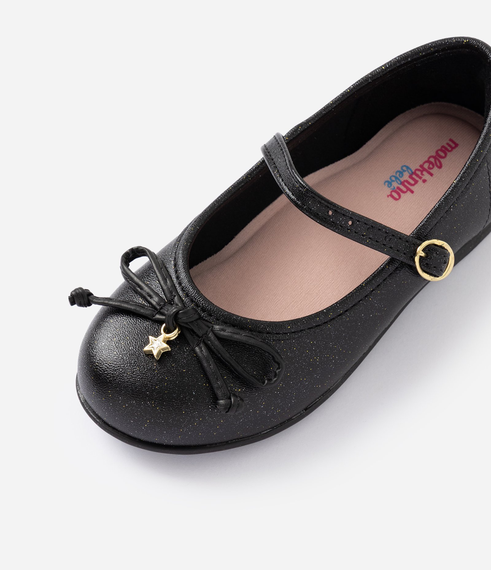 Sapatilha Infantil em PU com Laço e Fivela - Tam 20 a 27 Preto 5