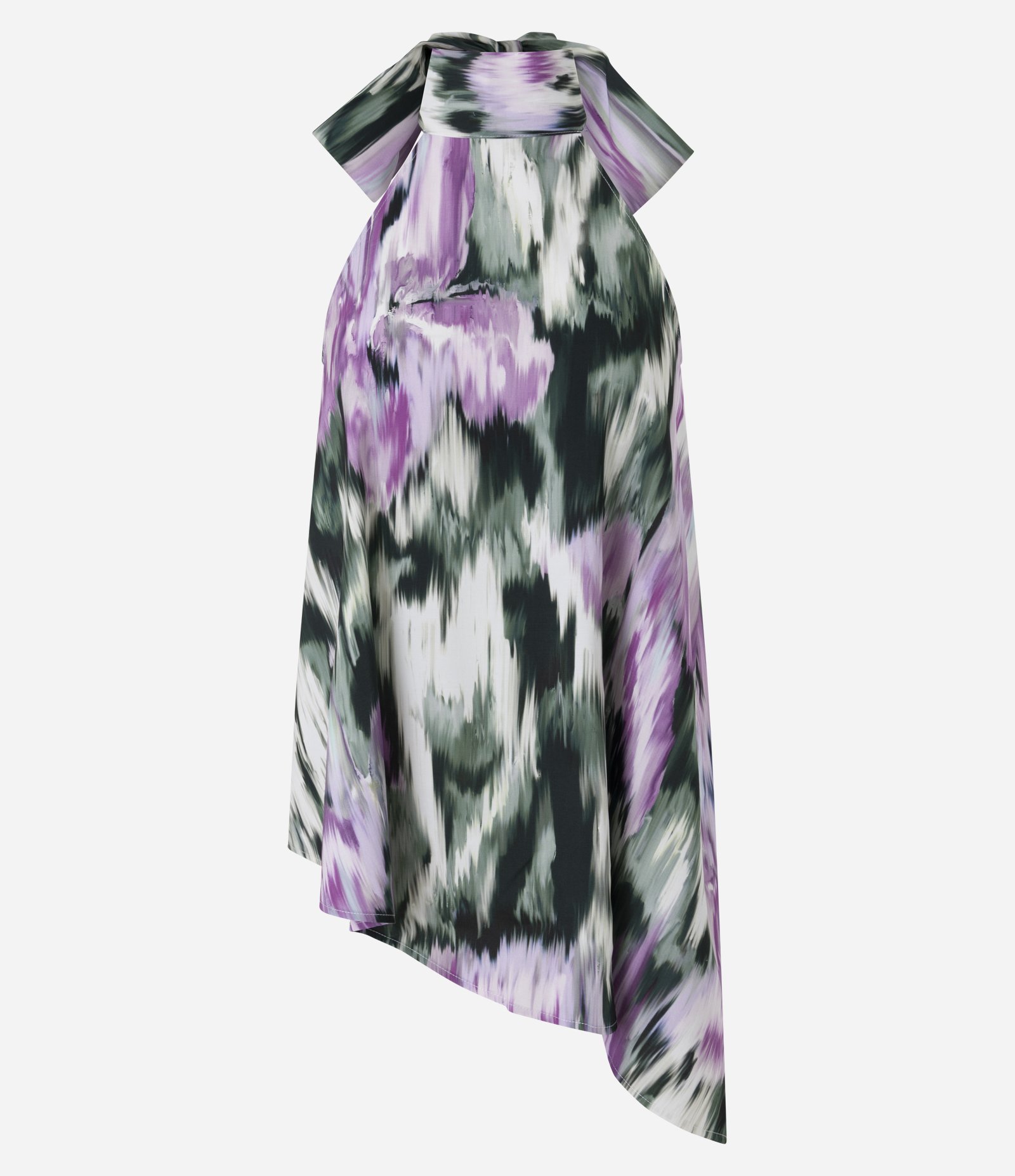 Blusa Halter Neck Assimétrica com Estampa Abstrata Multicores 5