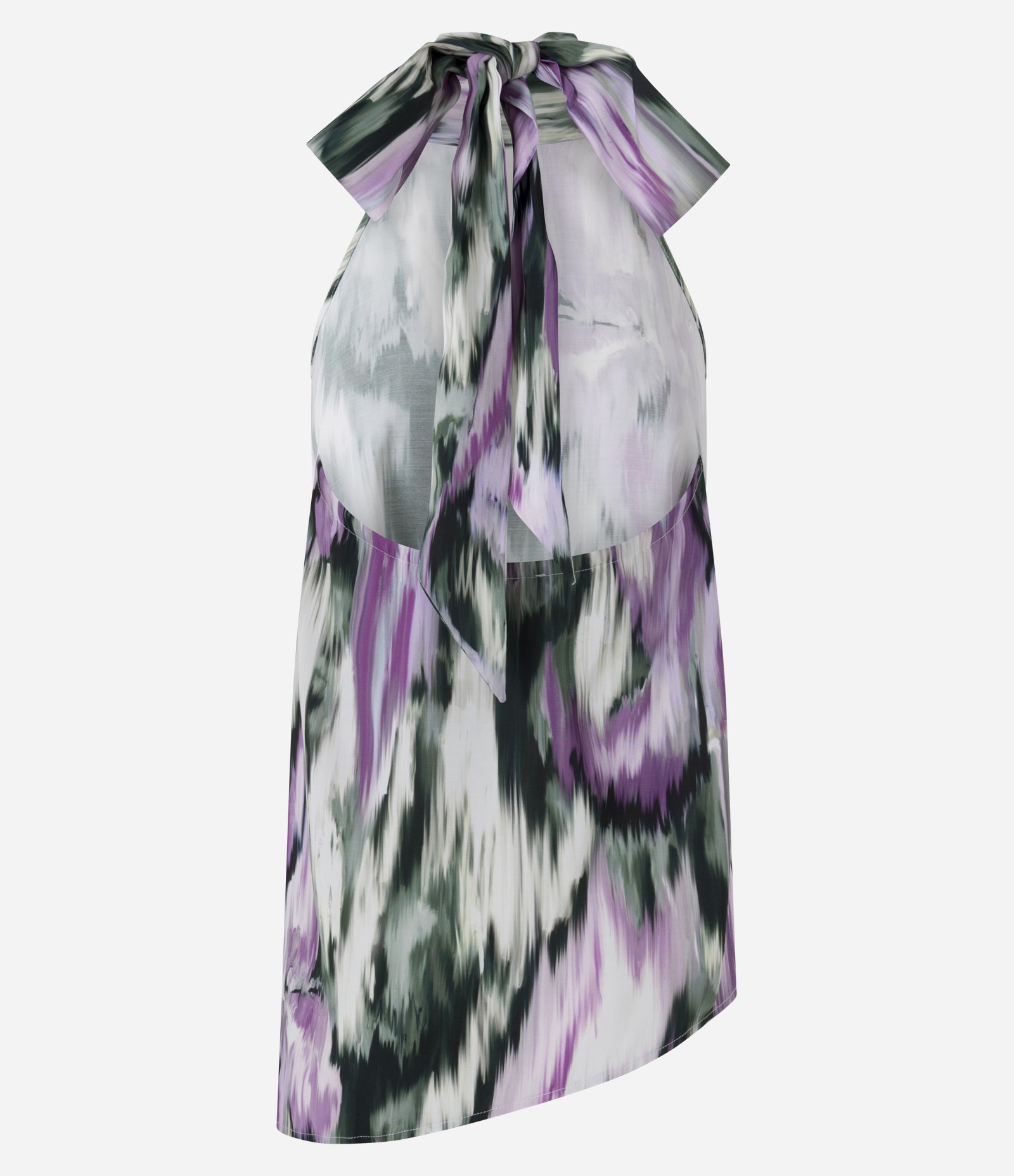 Blusa Halter Neck Assimétrica com Estampa Abstrata Multicores 6