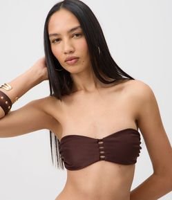 Biquíni Top Bandeau em Microfibra Texturizado