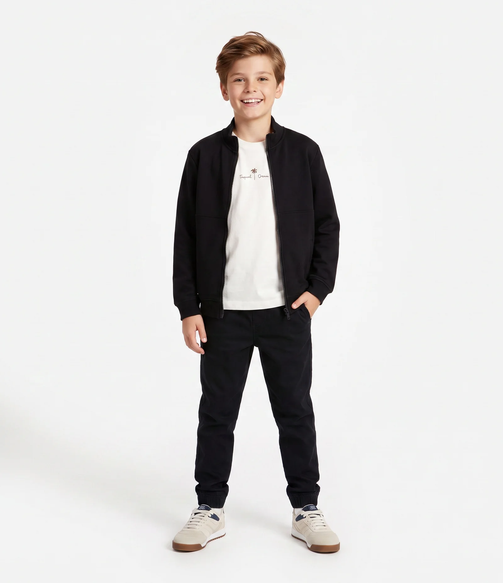 Jaqueta Infantil Fashion Basic - Tam 5 a 16 Anos Preto 1