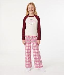Pijama Infantil em Algodão com Estampa Hogwarts - Tam 7 a 16 Anos