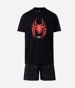 Pijama Curto em Algodão com Estampa Miles Morales