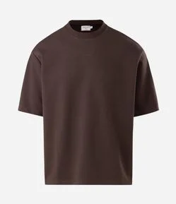 Camiseta Boxy em Suedine com Bordado nas Costas