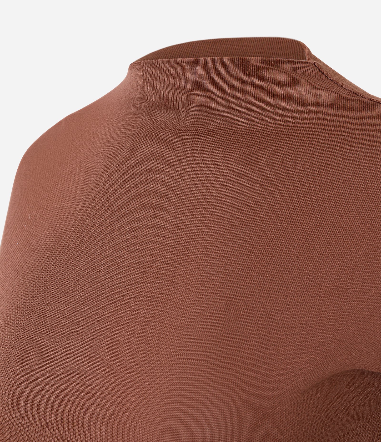Blusa em Tricô com Gola Alta Marrom 6