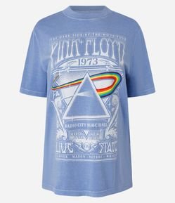 Camiseta em Algodão com Estampa Pink Floyd
