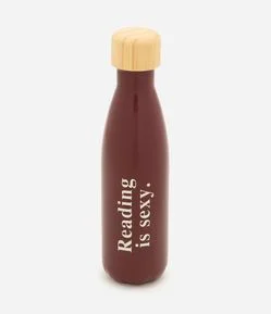 Garrafa em Metal com Tampa de Bambu Book Club 750ml