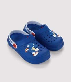 Babuche Infantil Sonic com Aplique Personagem e Tira Traseira - Tam 23 ao 44
