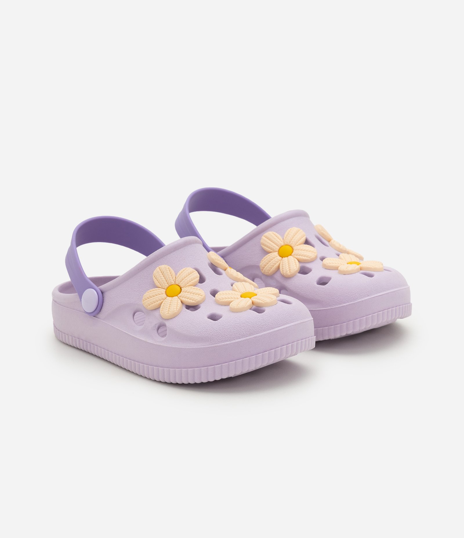 Sandália Infantil Fuzarka Babuche Margaridas - Tam 12 ao 35 Lilas 1