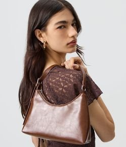 Bolsa Baguete Pequena em PU com Ajuste de Alça