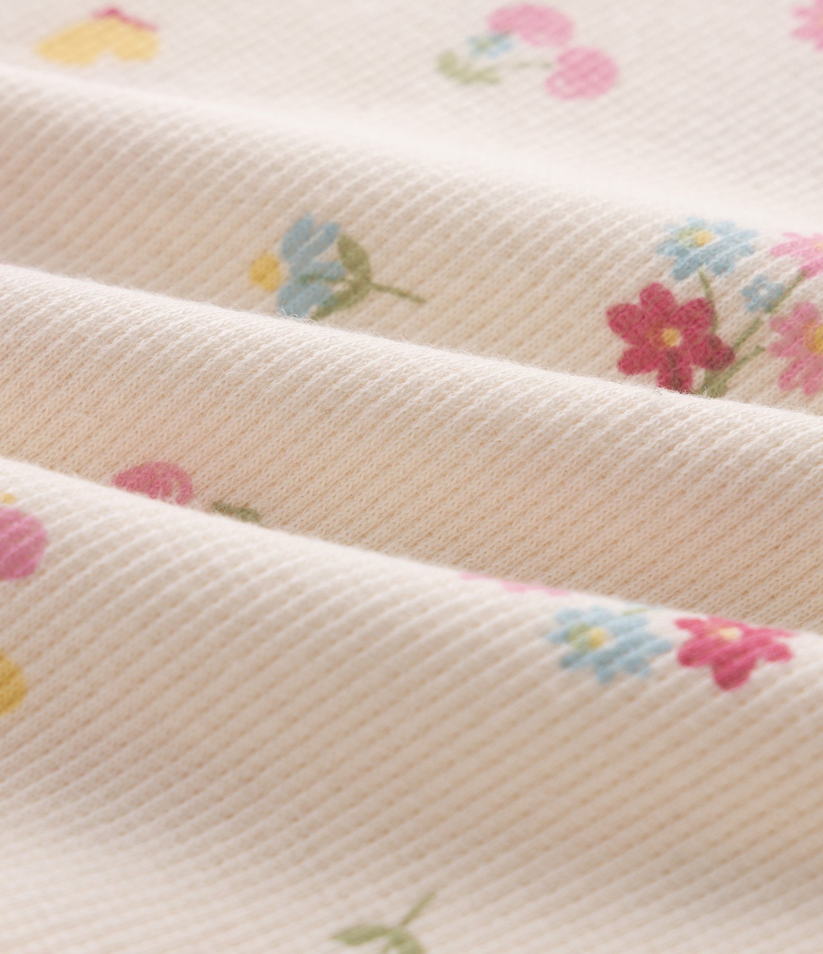 Camiseta Slim Infantil em Ribana com Estampa Floral - Tam 1 a 6 Anos Bege 3