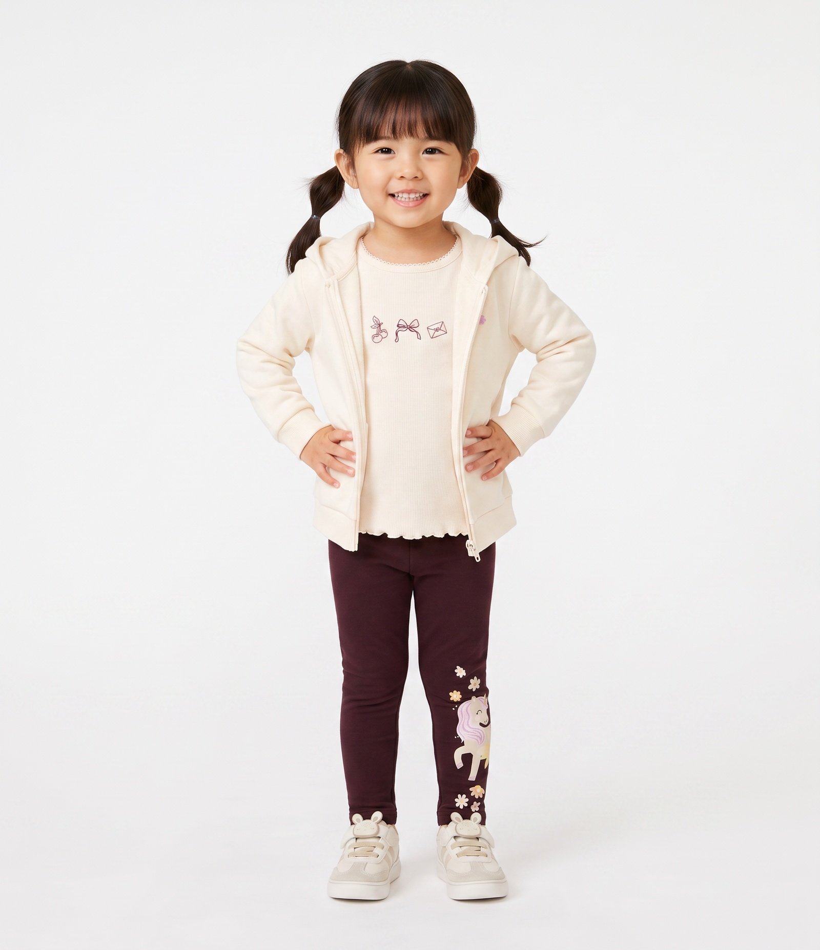 Calça Legging Infantil em Algodão com Estampa de Unicórnio - Tam 1 a 6 Anos Roxo 1