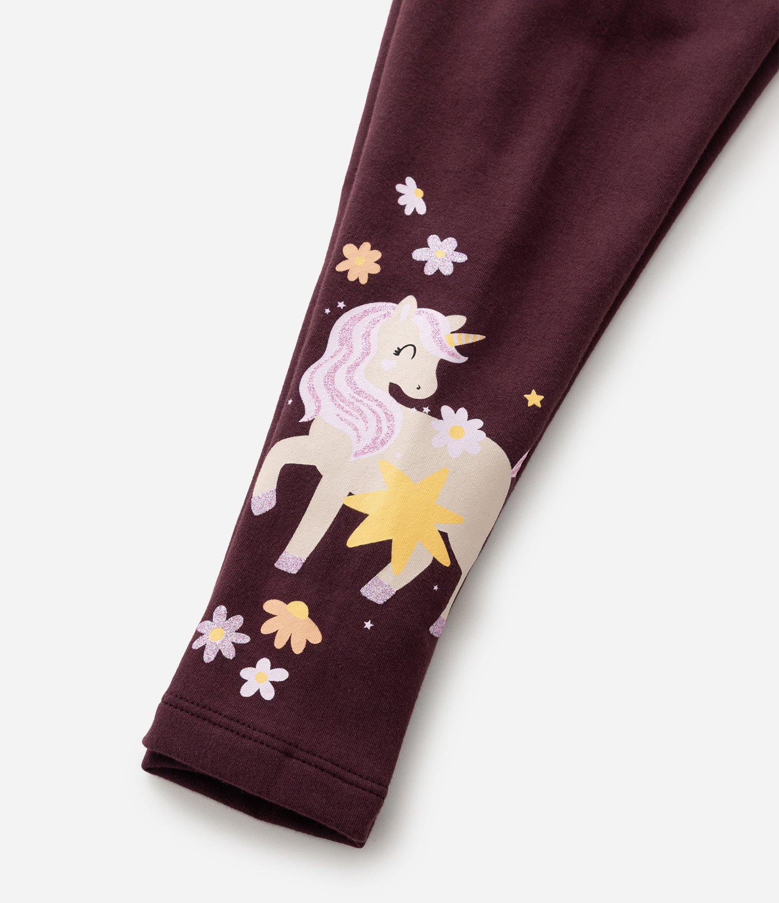 Calça Legging Infantil em Algodão com Estampa de Unicórnio - Tam 1 a 6 Anos Roxo 5