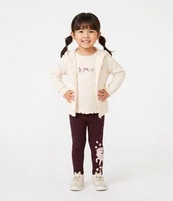 Calça Legging Infantil em Algodão com Estampa de Unicórnio - Tam 1 a 6 Anos