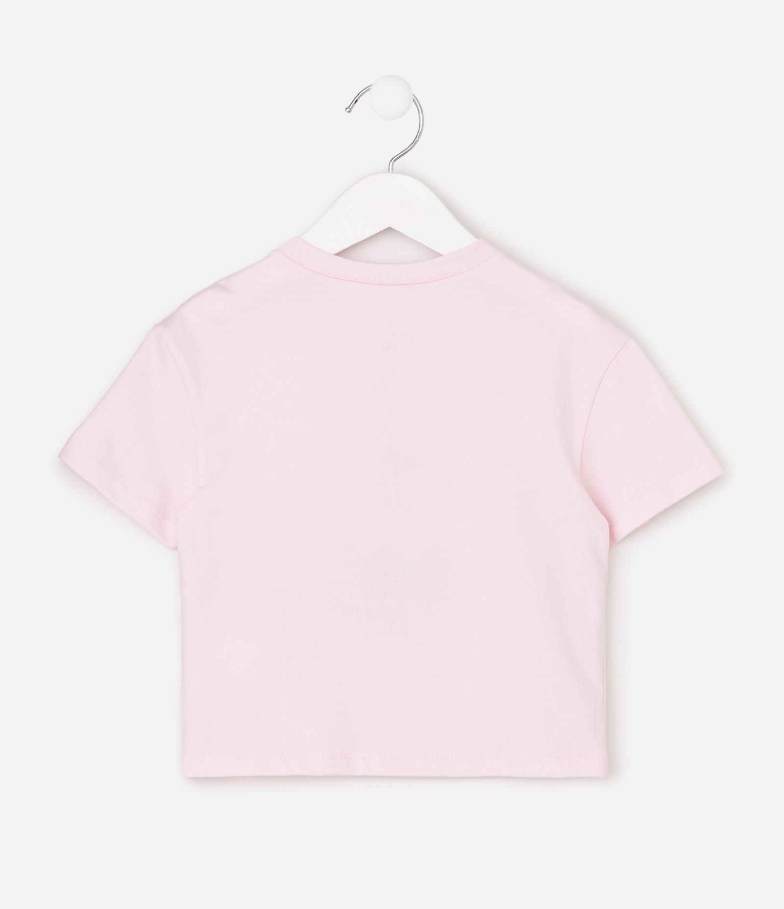 Camiseta Slim Infantil em Algodão com Estampa Urso  - Tam 1 a 6 Anos Rosa 2