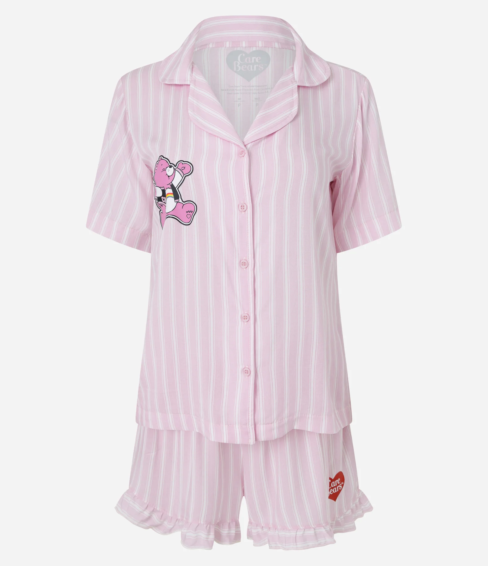 Pijama Curto Americano com Estampa Ursinhos Carinhos Rosa 5