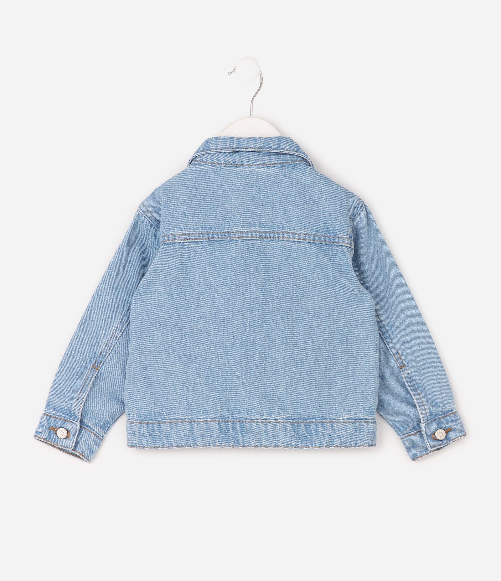 Jaqueta Jeans Infantil Mini Bordado Tropical - Tam 1 a 6 Anos Azul médio 3