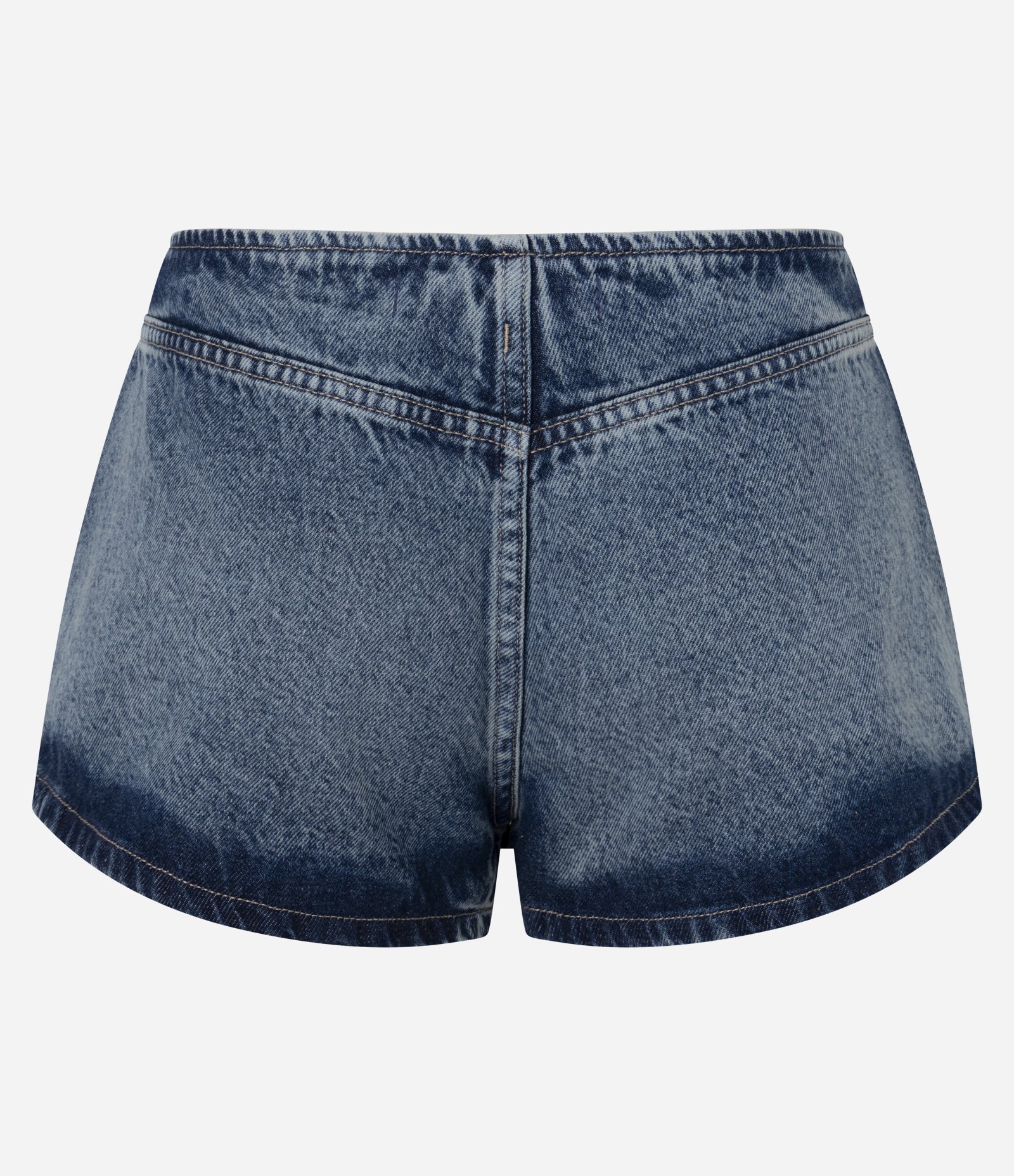 Short Jeans Micro com Botões Napoleônicos Azul Médio 7