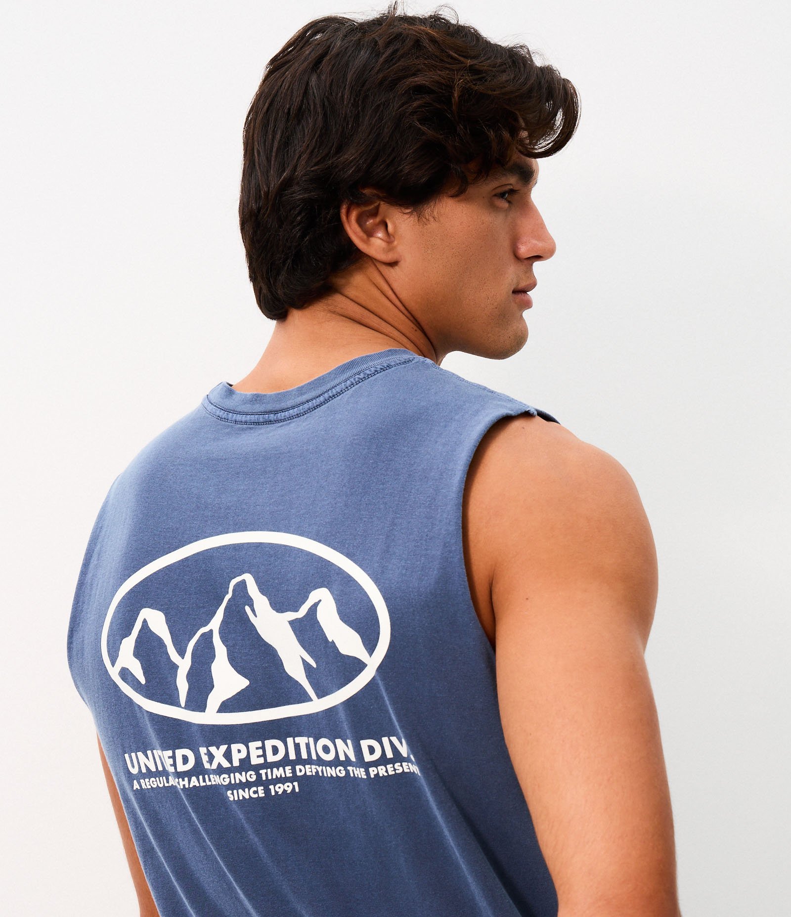 Regata Comfort em Algodão Estonada com Estampa Montanha Azul 3