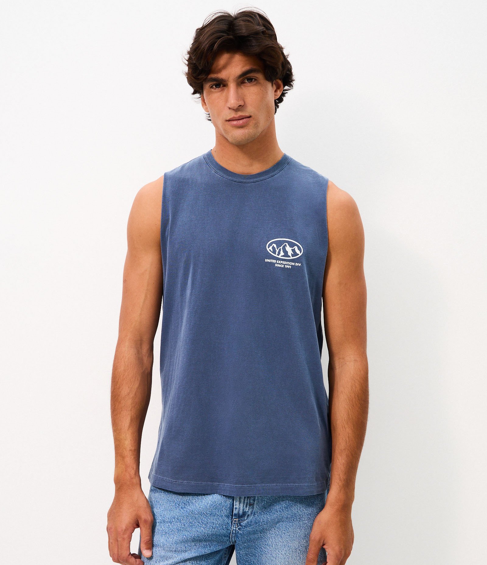Regata Comfort em Algodão Estonada com Estampa Montanha Azul 4