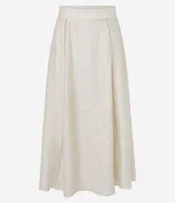 Saia Midi em Viscose com Entremeios