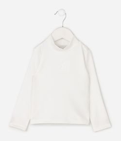 Blusa Térmica Infantil com Detalhe de Flor em Relevo - Tam 1 A 6 Anos