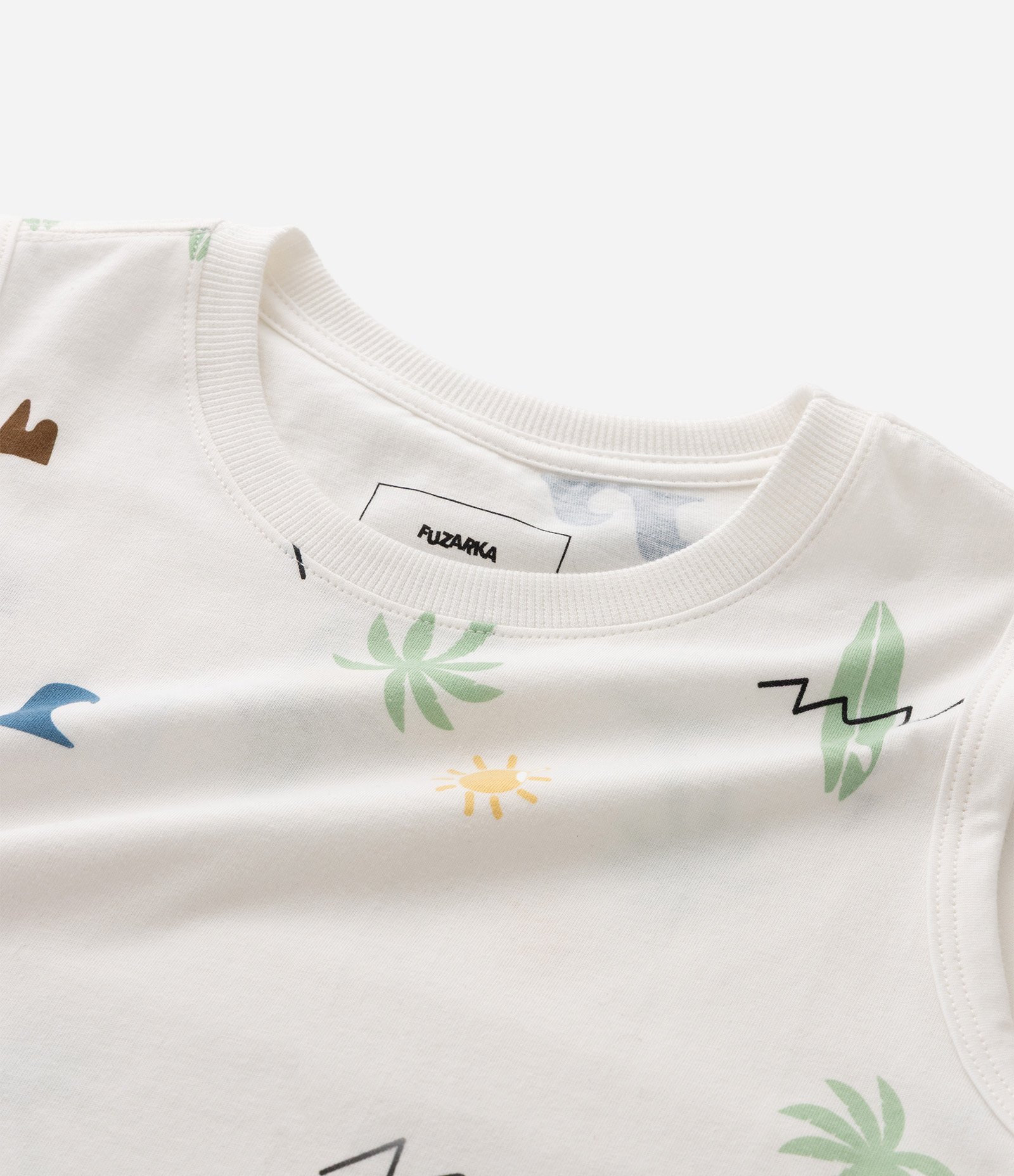 Regata Infantil em Algodão com Estampa Tropical - Tam 5 a 16 Anos Branco 5