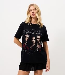 Camiseta em Algodão com Estampa The Vampire Diaries