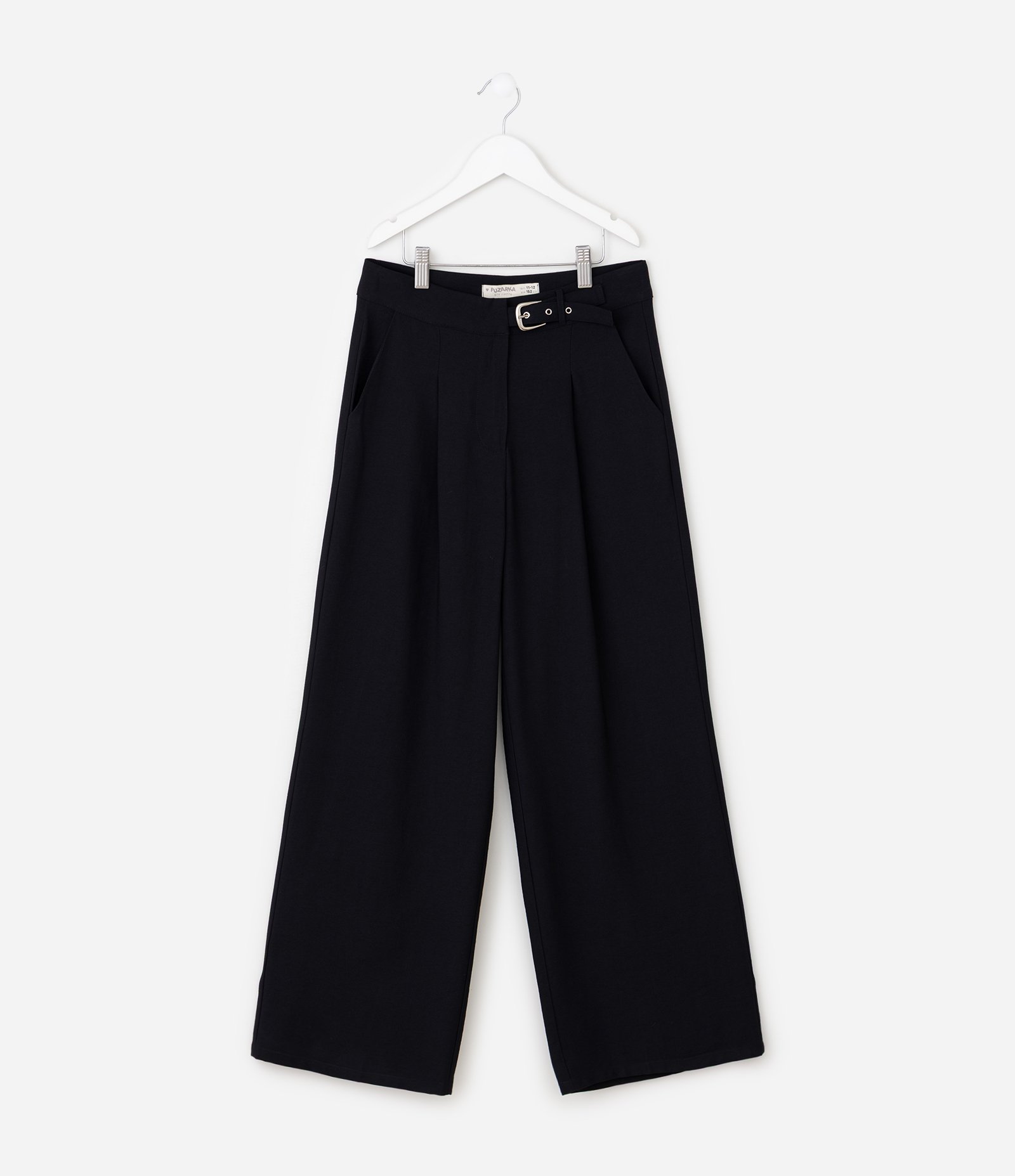 Calça Wide Alfaiataria com Cinto - Tam 5 a 16 Anos Preto 1