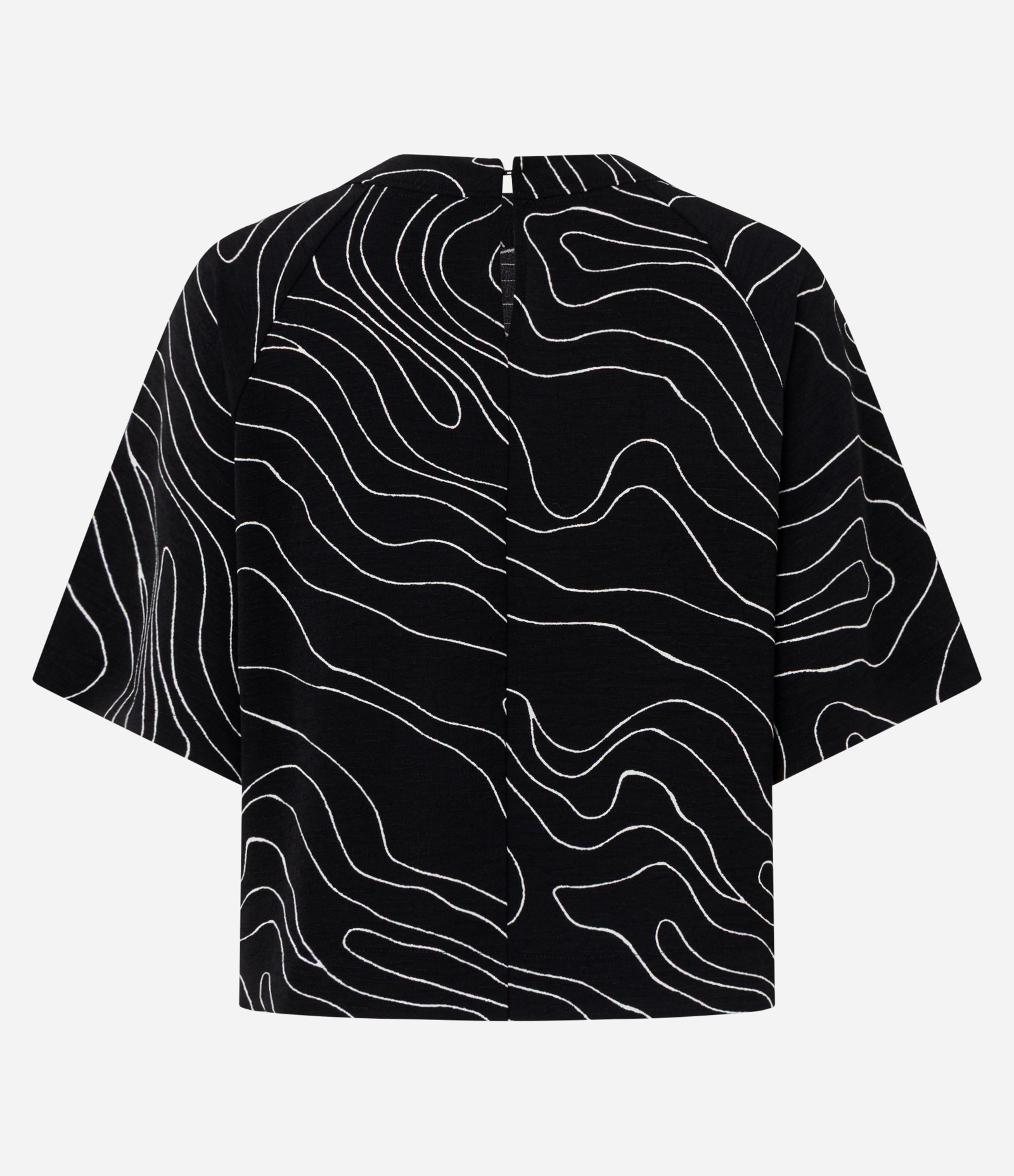 Blusa com Estampa Geométrica e Decote Redondo Preto 6