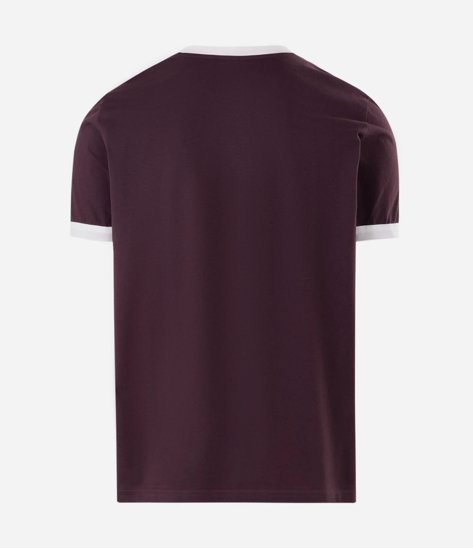 Camiseta Regular em Algodão com Listras nos Ombros Bordô 2