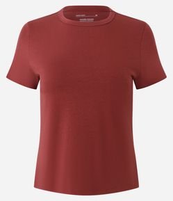 Blusa Slim Básica em Algodão Peruano com Gola Redonda