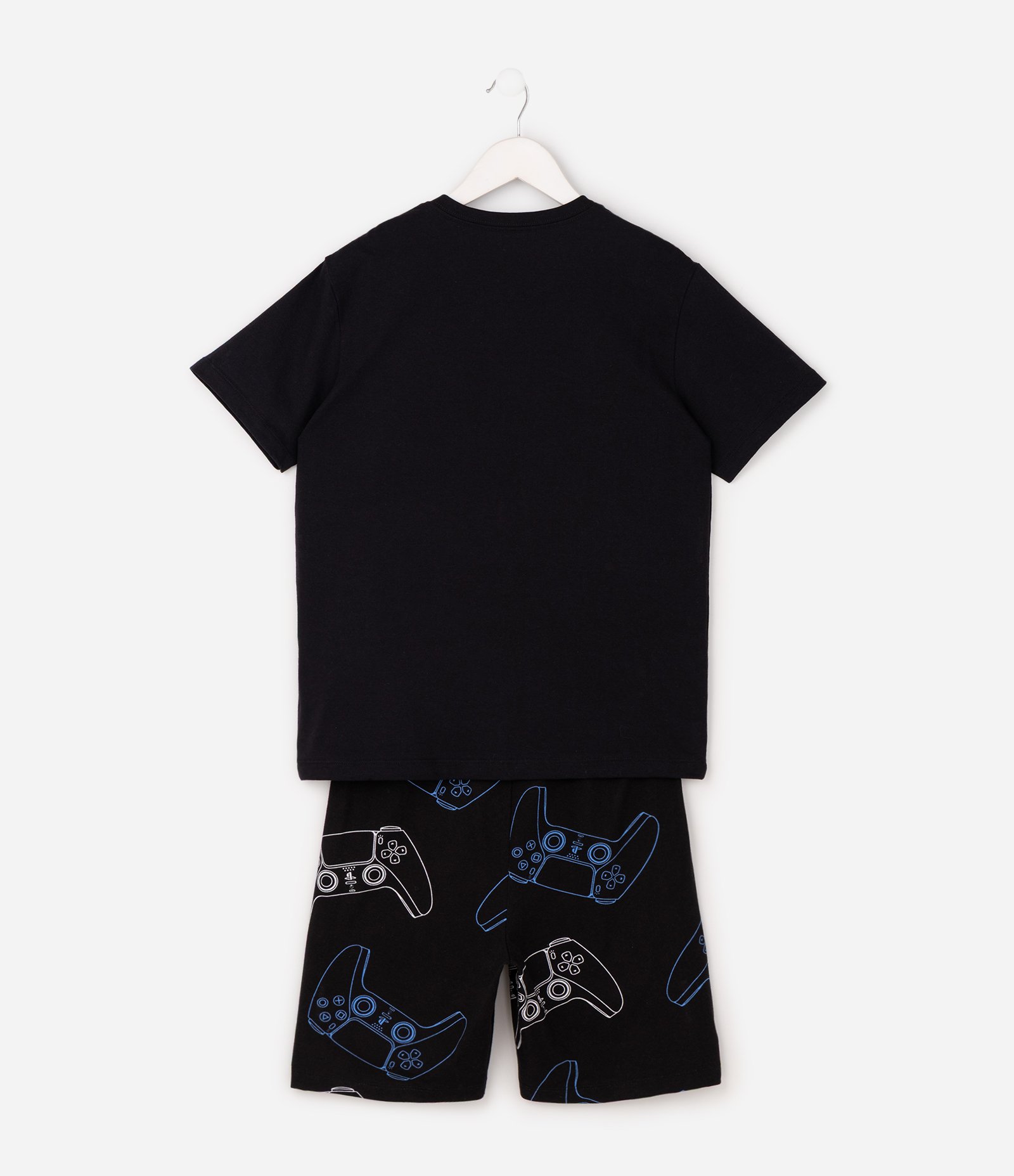 Conjunto de Pijama Infantil PlayStation com Blusa e Short - Tam 7 a 16 Anos Preto 3
